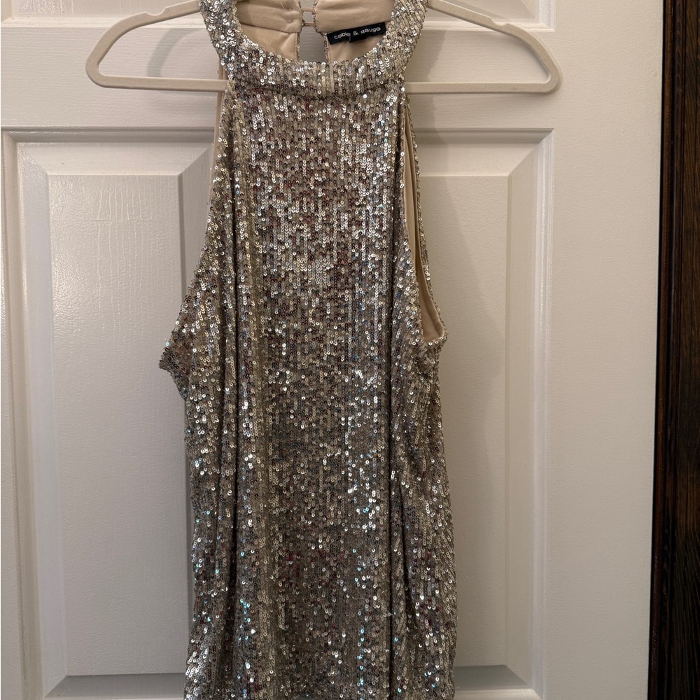 Cable & Gauge Shiny Sequin Top